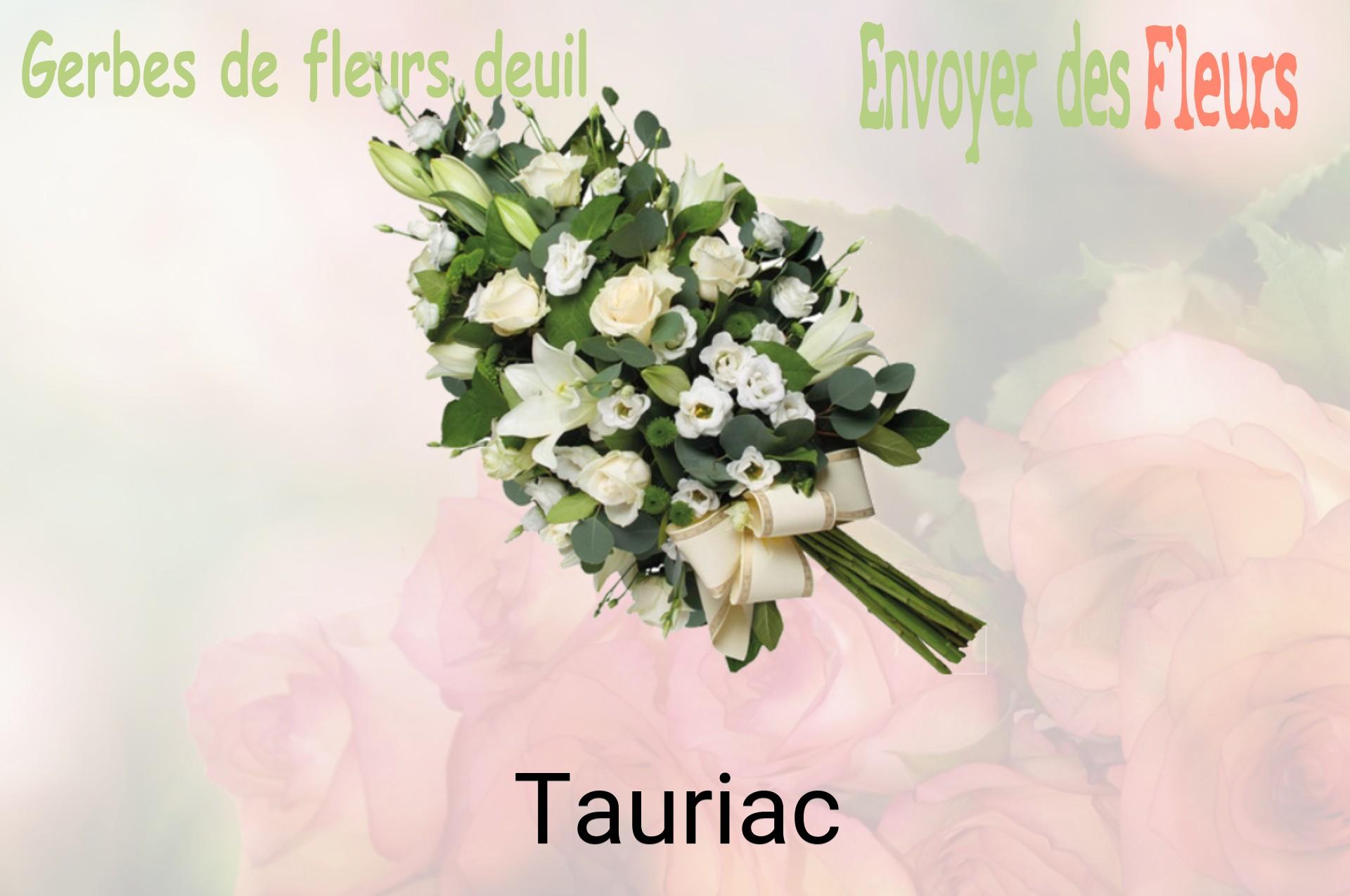 Gerbe de fleurs de deuil livrée à Tauriac